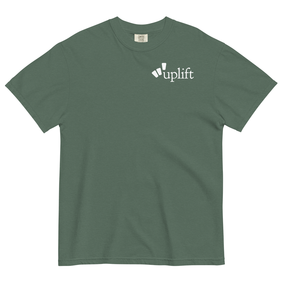 uplift classic t-shirt - emerald / white