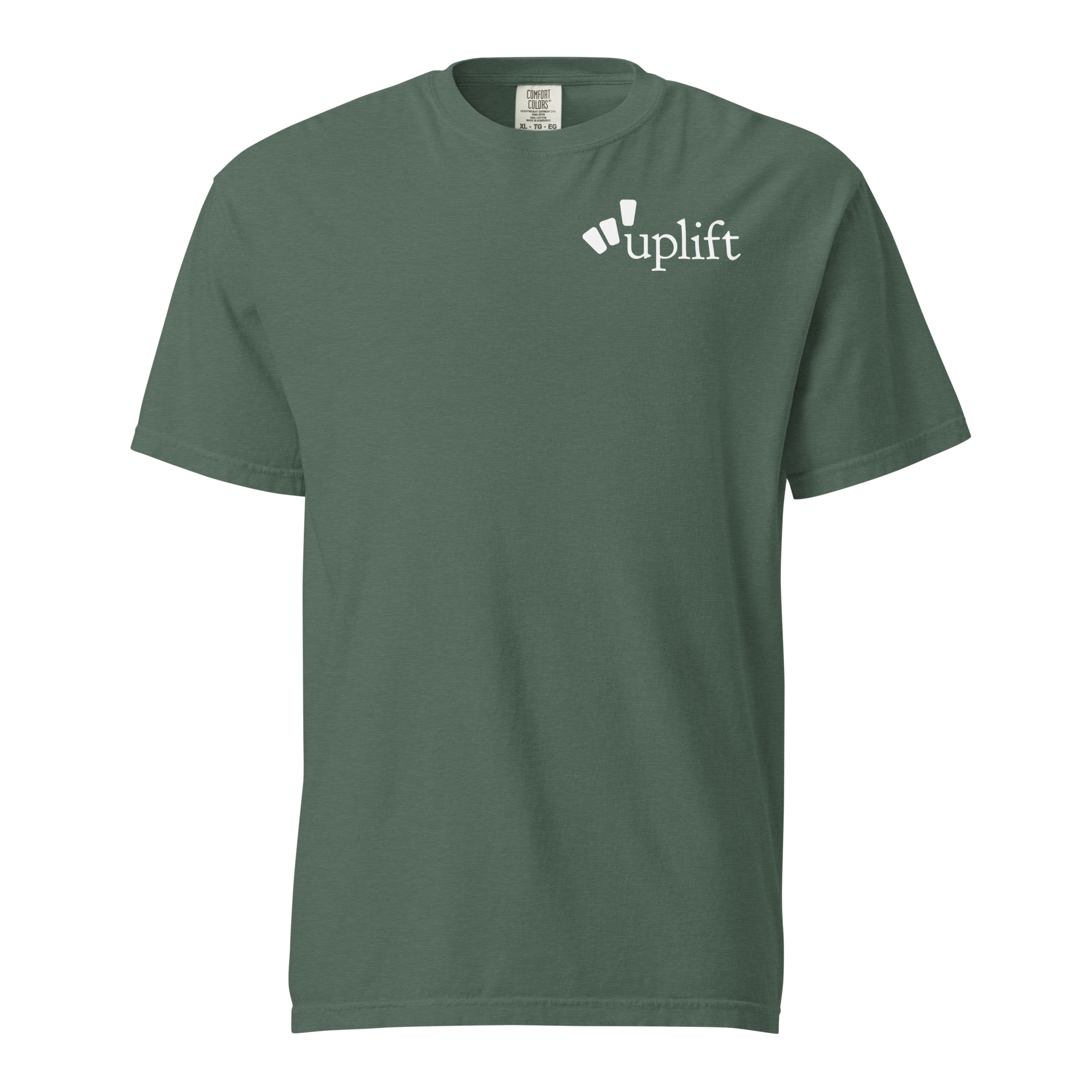 uplift classic t-shirt - emerald / white