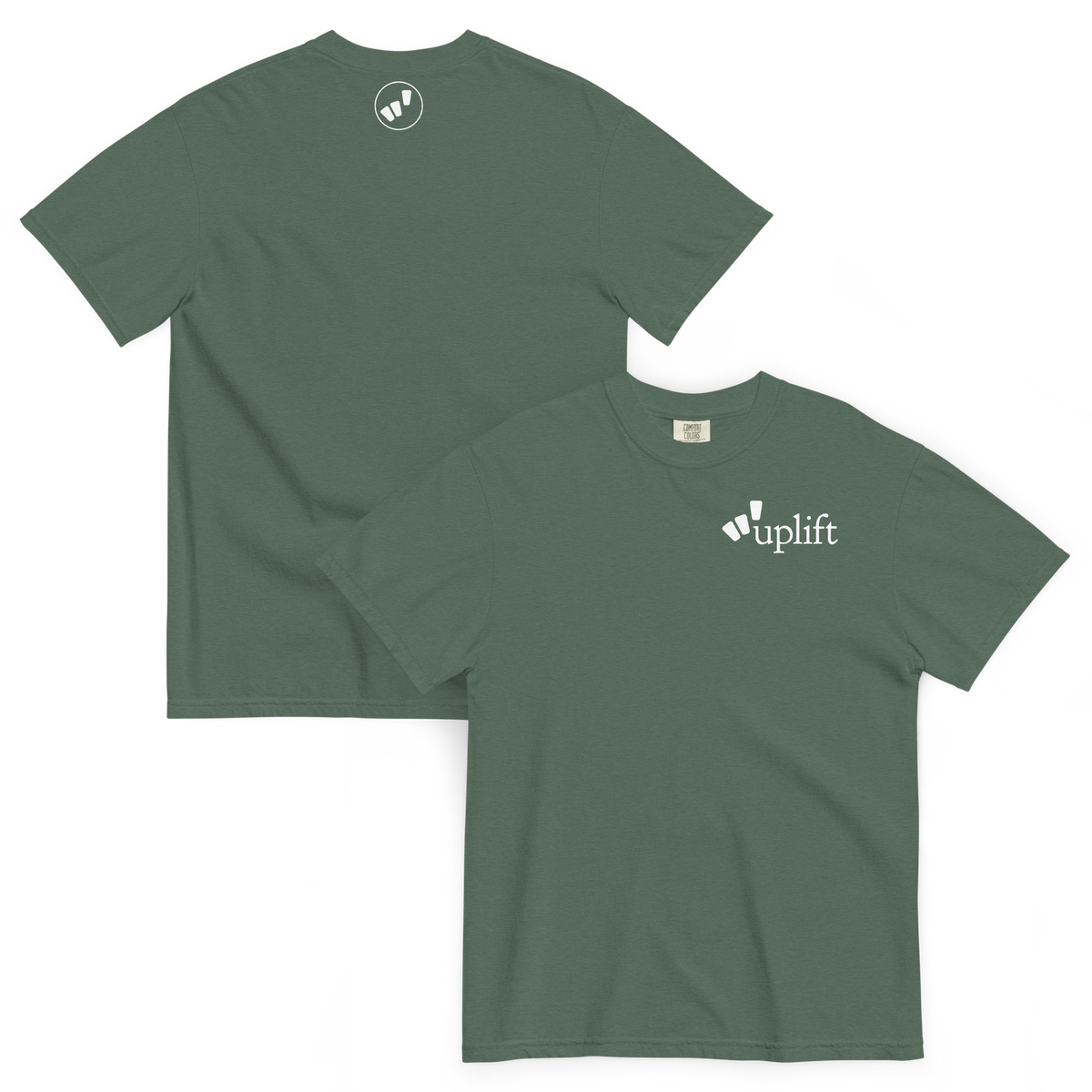 uplift classic t-shirt - emerald / white