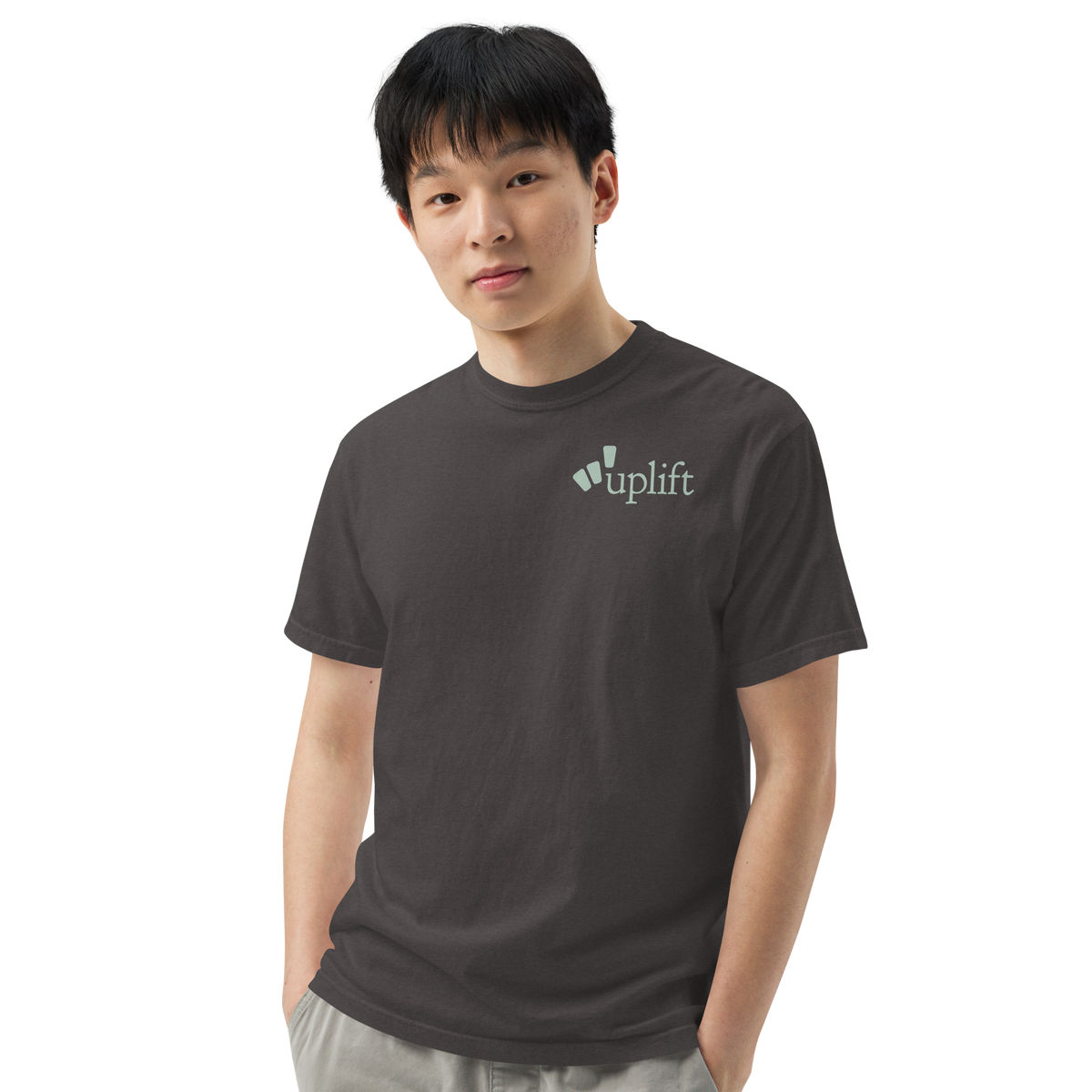 uplift classic t-shirt - charcoal / sage