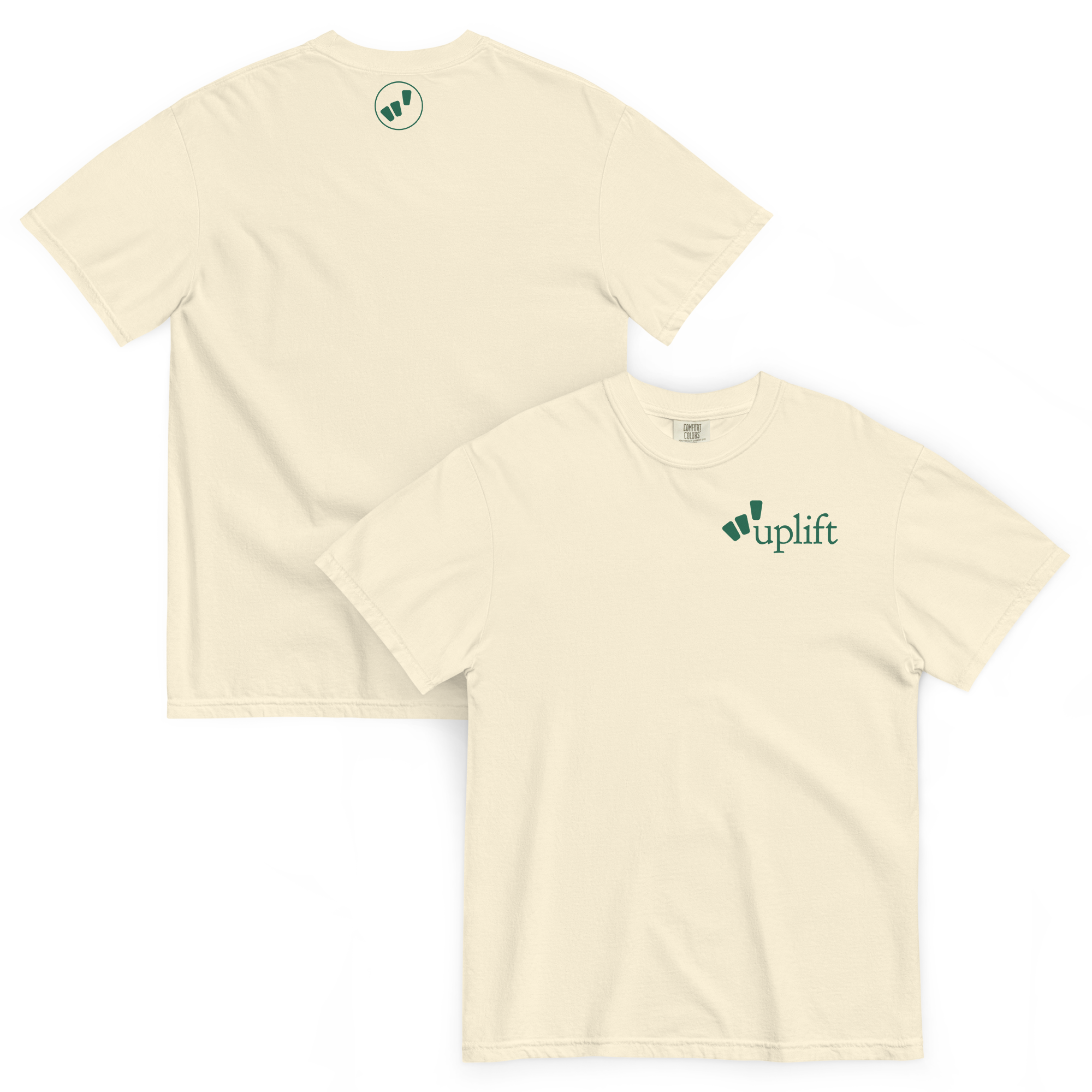 uplift classic t-shirt - sand / emerald
